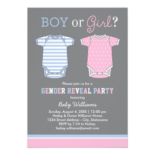 Baby Gender Reveal Party Invitations | Boy or Girl 5