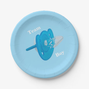 Baby Gender Reveal Party - Team Boy Paper Plates