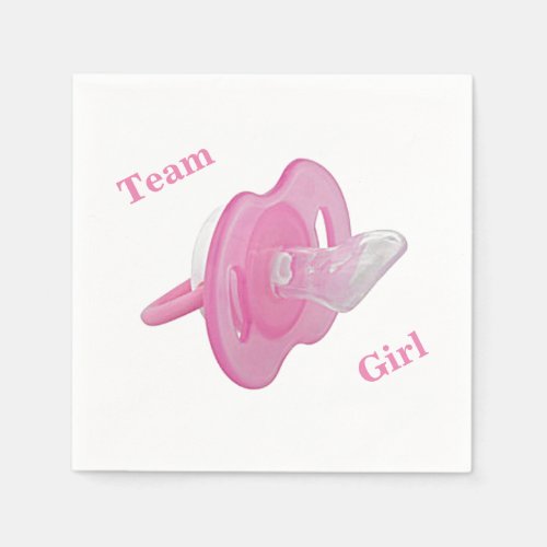 Baby Gender Reveal Party _ Team Girl Paper Napkin