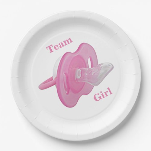 Baby Gender Reveal Party _ Team Girl Paper Plates