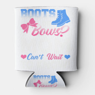 Baby Gender Reveal Shirt Boots Or Bows Mom Can't W Can Cooler