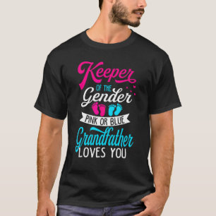Baby Gender Reveal Shower Pink Or Blue Grandfather T-Shirt