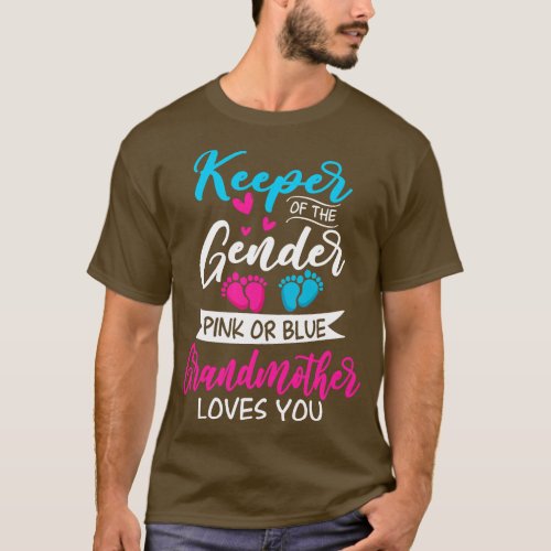 Baby Gender Reveal Shower Pink Or Blue Grandmother T_Shirt