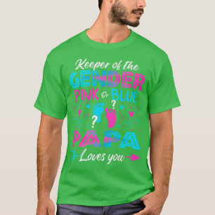 Baby Gender Reveal Shower Pink Or Blue Papa Loves T-Shirt