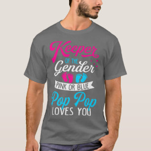 Baby Gender Reveal Shower Pink Or Blue Pop Pop Lov T-Shirt