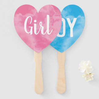 Baby Gender Reveal Smoke Bomb Boy Girl Blue Pink Hand Fan