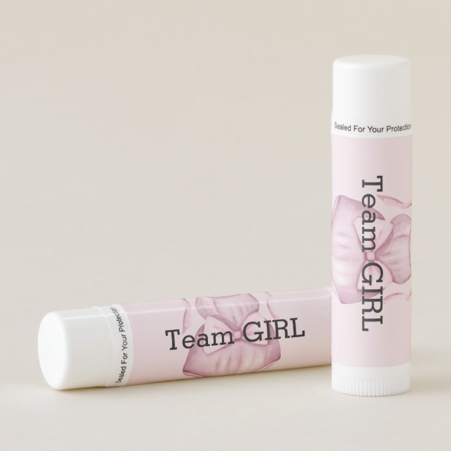 Baby gender reveal team girl  lip balm (Front)