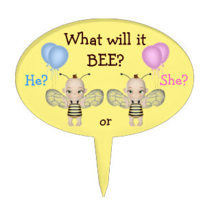 Baby Gender Reveal What Will it BEE? Honey Bees Cake Topper