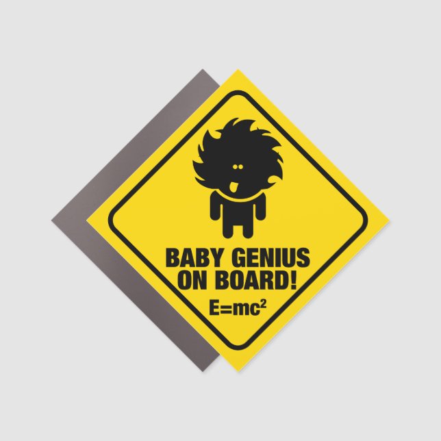 BABY GENIUS ON BOARD diamond car magnet (Front)