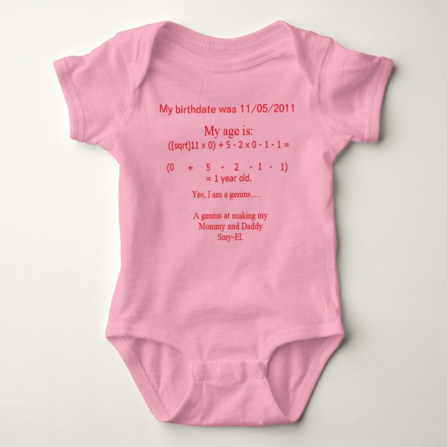 BABY GENIUS ONESY BODYSUIT (Front)