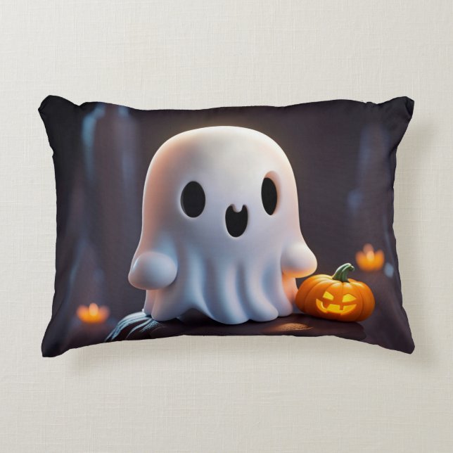 Baby Ghost Creepy Cute Halloween Character Accent Pillow (Front)