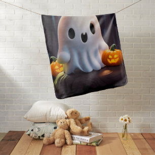 Baby Ghost Creepy Cute Halloween Character Baby Blanket
