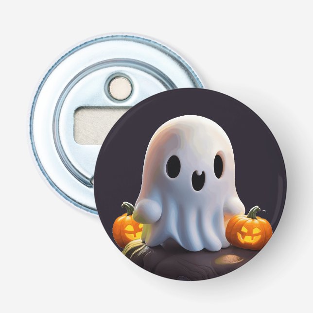 Baby Ghost Creepy Cute Halloween Character Bottle Opener (Front)