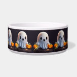 Baby Ghost Creepy Cute Halloween Character Bowl<br><div class="desc">Spooky Cute Baby Ghost Character surrounded by pumpkins on a Creepy Halloween atmosphere. Original Digital Art Copyright BluedarkArt.</div>