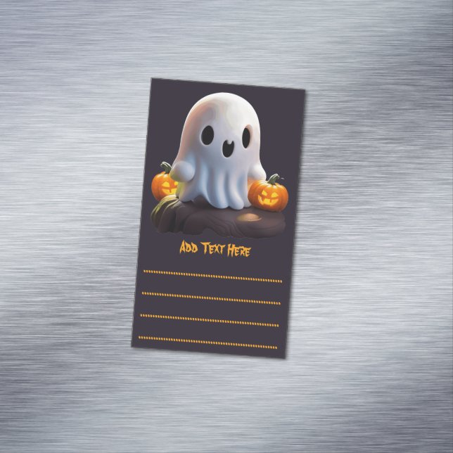 Baby Ghost Creepy Cute Halloween Character Business Card Magnet (In Situ)