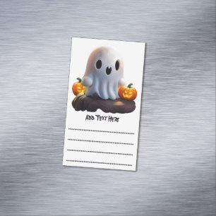 Baby Ghost Creepy Cute Halloween Character Business Card Magnet