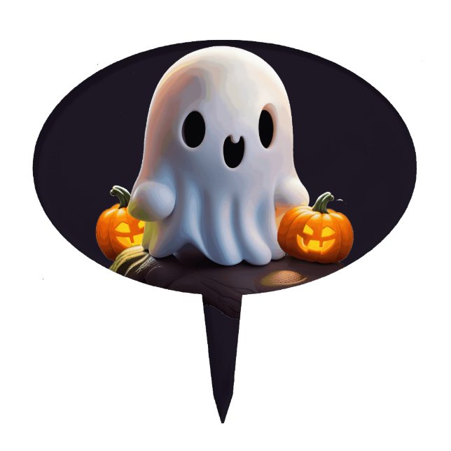 Baby Ghost Creepy Cute Halloween Character Cake Topper (Front)