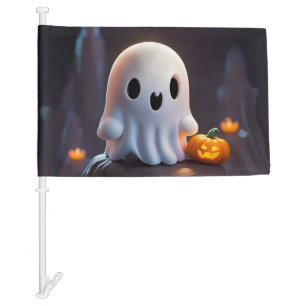 Baby Ghost Creepy Cute Halloween Character Car Flag