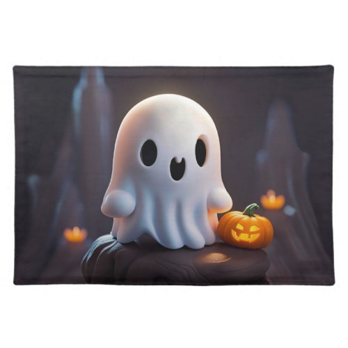 Baby Ghost Creepy Cute Halloween Character Cloth Placemat