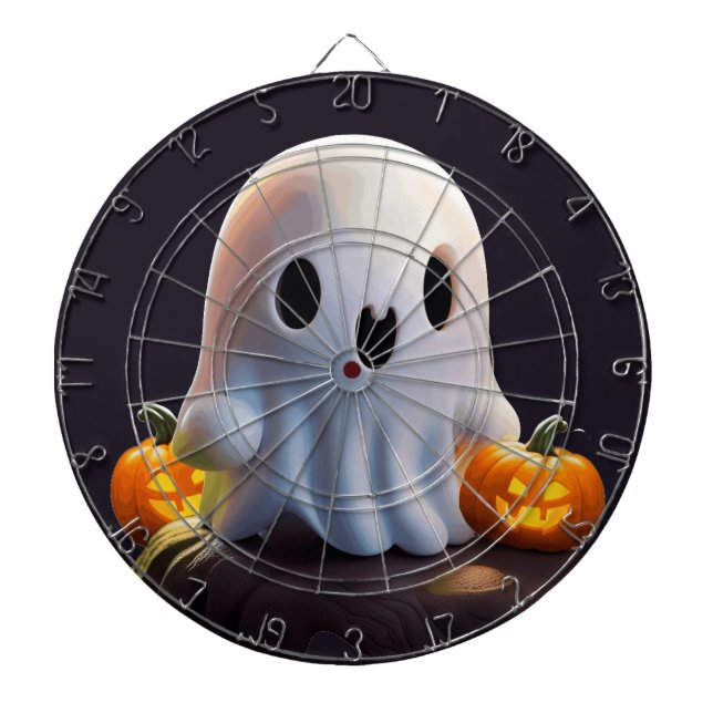 Baby Ghost Creepy Cute Halloween Character Dart Board (Front)