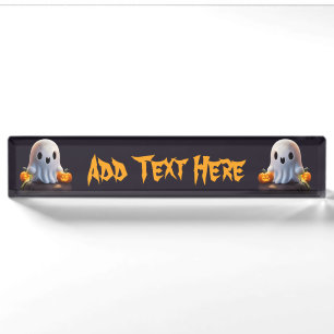 Baby Ghost Creepy Cute Halloween Character Desk Name Plate
