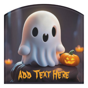 Baby Ghost Creepy Cute Halloween Character Door Sign