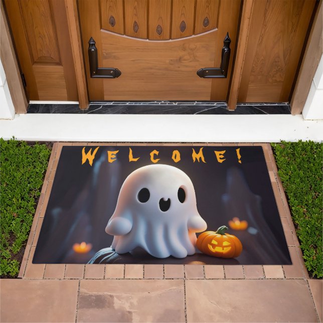 Baby Ghost Creepy Cute Halloween Character Doormat (Outdoor)