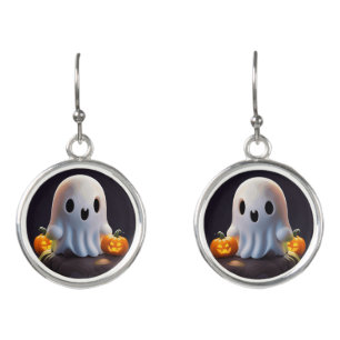 Baby Ghost Creepy Cute Halloween Character Earrings