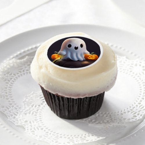 Baby Ghost Creepy Cute Halloween Character Edible Frosting Rounds