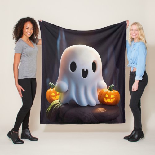 Baby Ghost Creepy Cute Halloween Character Fleece Blanket