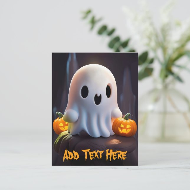 Baby Ghost Creepy Cute Halloween Character Holiday Postcard (Standing Front)