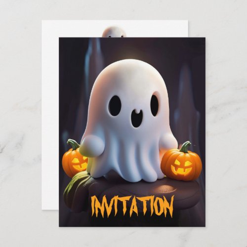Baby Ghost Creepy Cute Halloween Character Invitation