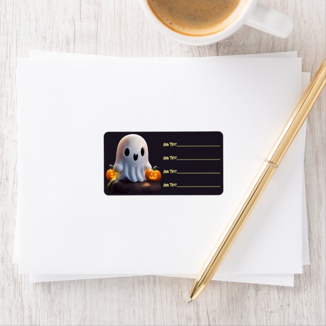 Baby Ghost Creepy Cute Halloween Character Label (Insitu)