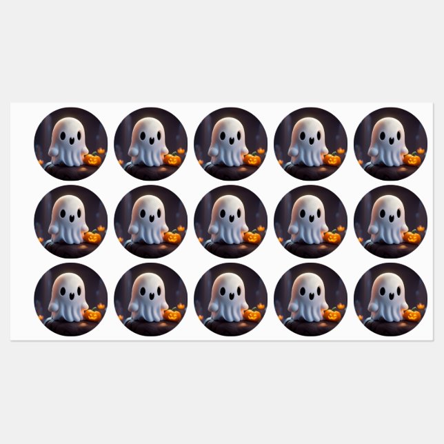 Baby Ghost Creepy Cute Halloween Character Labels (Sheet)