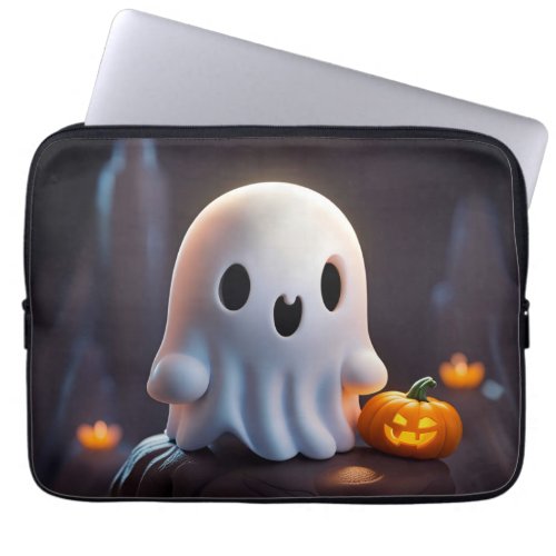 Baby Ghost Creepy Cute Halloween Character Laptop Sleeve