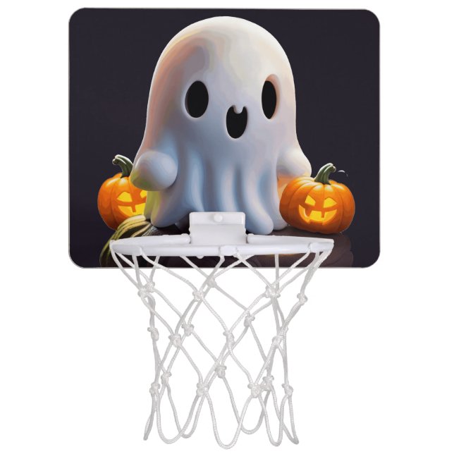 Baby Ghost Creepy Cute Halloween Character Mini Basketball Hoop (Front)