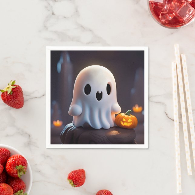 Baby Ghost Creepy Cute Halloween Character Napkins (Insitu)