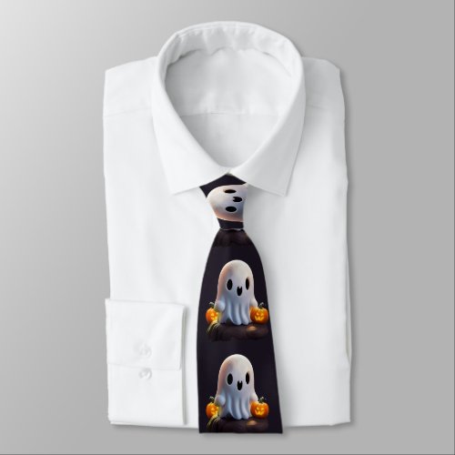 Baby Ghost Creepy Cute Halloween Character Neck Tie