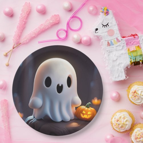 Baby Ghost Creepy Cute Halloween Character Paper Plates
