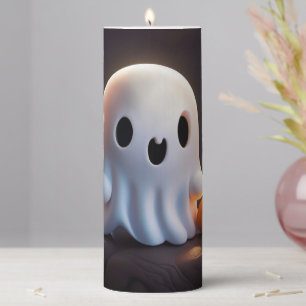 Baby Ghost Creepy Cute Halloween Character Pillar Candle