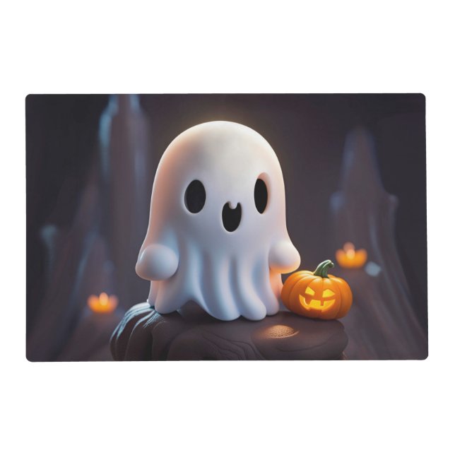Baby Ghost Creepy Cute Halloween Character Placemat (Front)