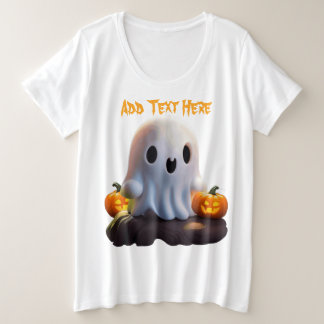 Baby Ghost Creepy Cute Halloween Character Plus Size T-Shirt