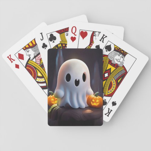 Baby Ghost Creepy Cute Halloween Character Poker Cards