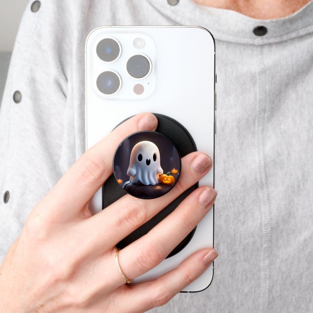 Baby Ghost Creepy Cute Halloween Character PopSocket (Hand)