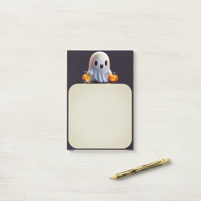 Baby Ghost Creepy Cute Halloween Character Post-it Notes (On Desk)