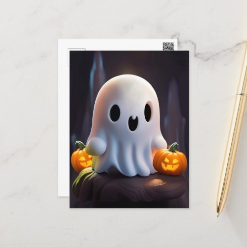 Baby Ghost Creepy Cute Halloween Character Postcard