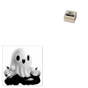 Baby Ghost Creepy Cute Halloween Character Rubber Stamp