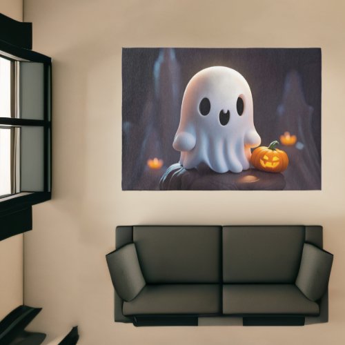 Baby Ghost Creepy Cute Halloween Character Rug