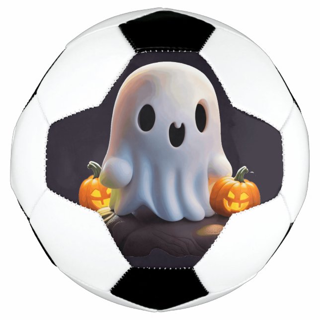Baby Ghost Creepy Cute Halloween Character Soccer Ball (Front)