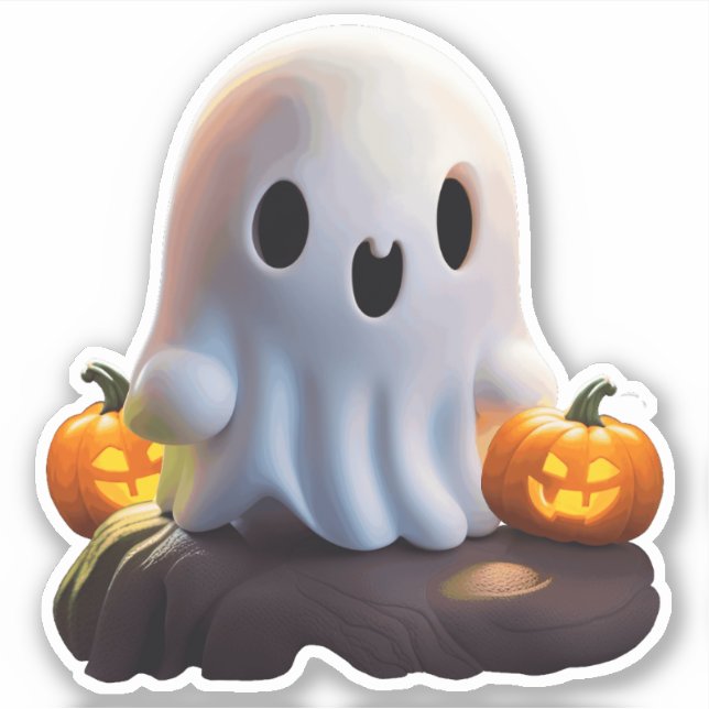 Baby Ghost Creepy Cute Halloween Character Sticker (Front)